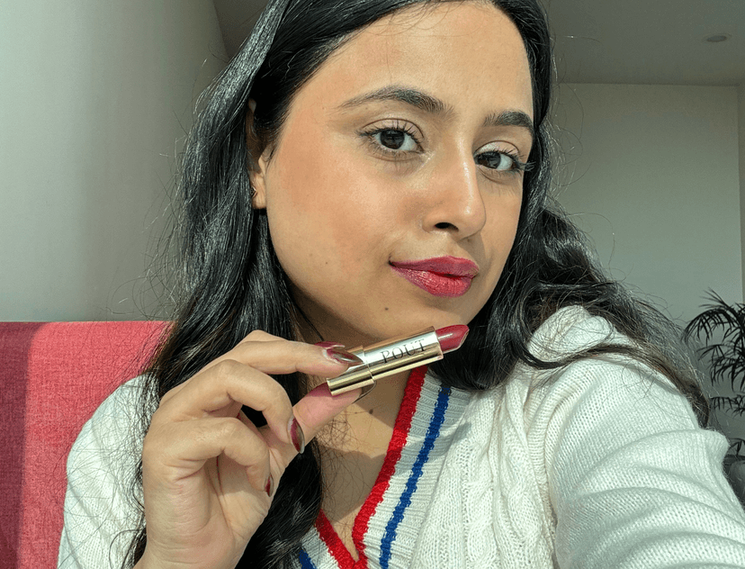 MyGlamm POUT by Karan Johar - Kissable Pout (Red Shade) | Moisturising, Pigmented, Plumping Lipstick For Petal Glow Finish (3.5g) Image