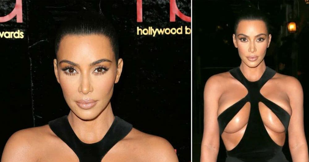 Kim Kardashian&#8217;s Risqué Cutout Dress Is Barely Staying Up And It&#8217;s Making Us Nervous