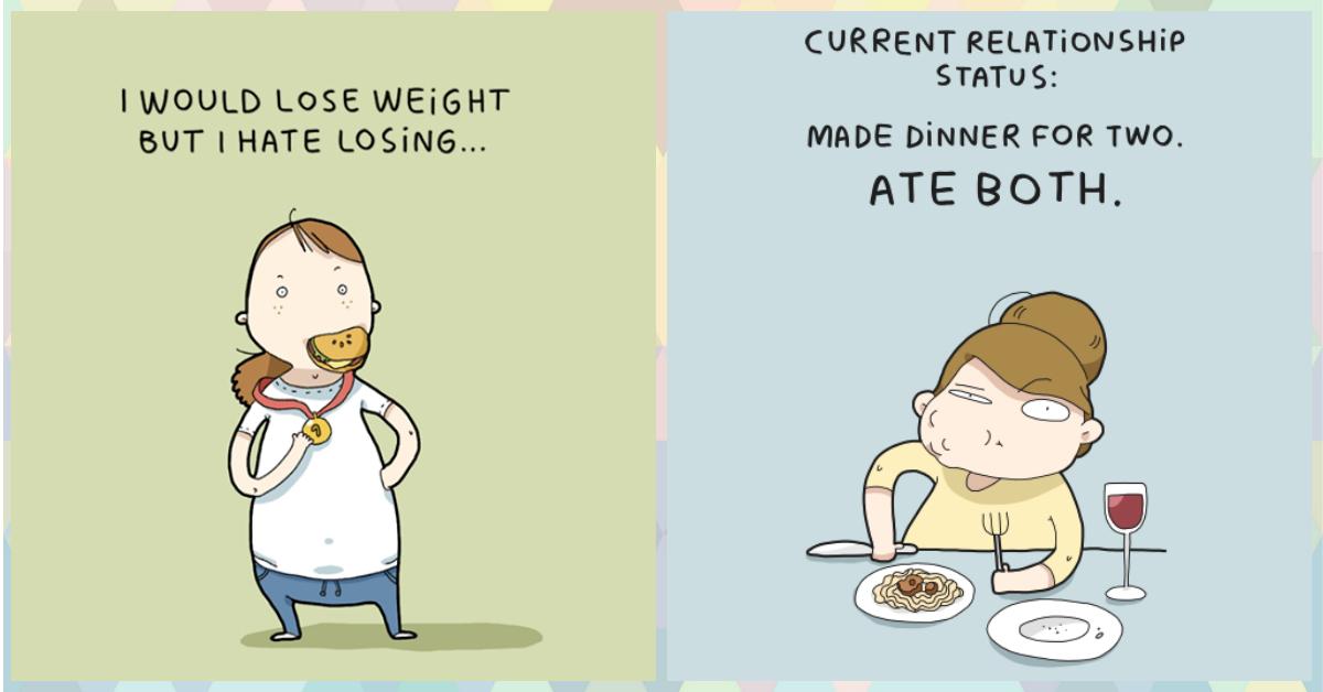 How EVERY Girl Feels About Food&#8230; In 9 Adorable Illustrations!