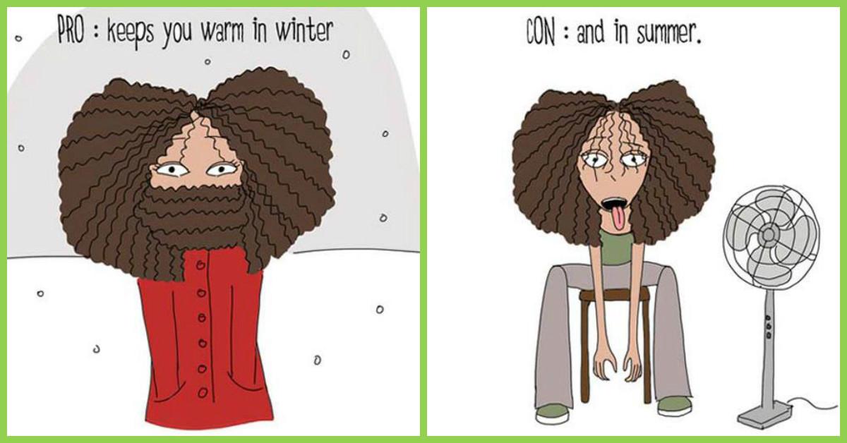 The Life Of A Girl With Curly Hair &#8211; In 14 Honest Illustrations!