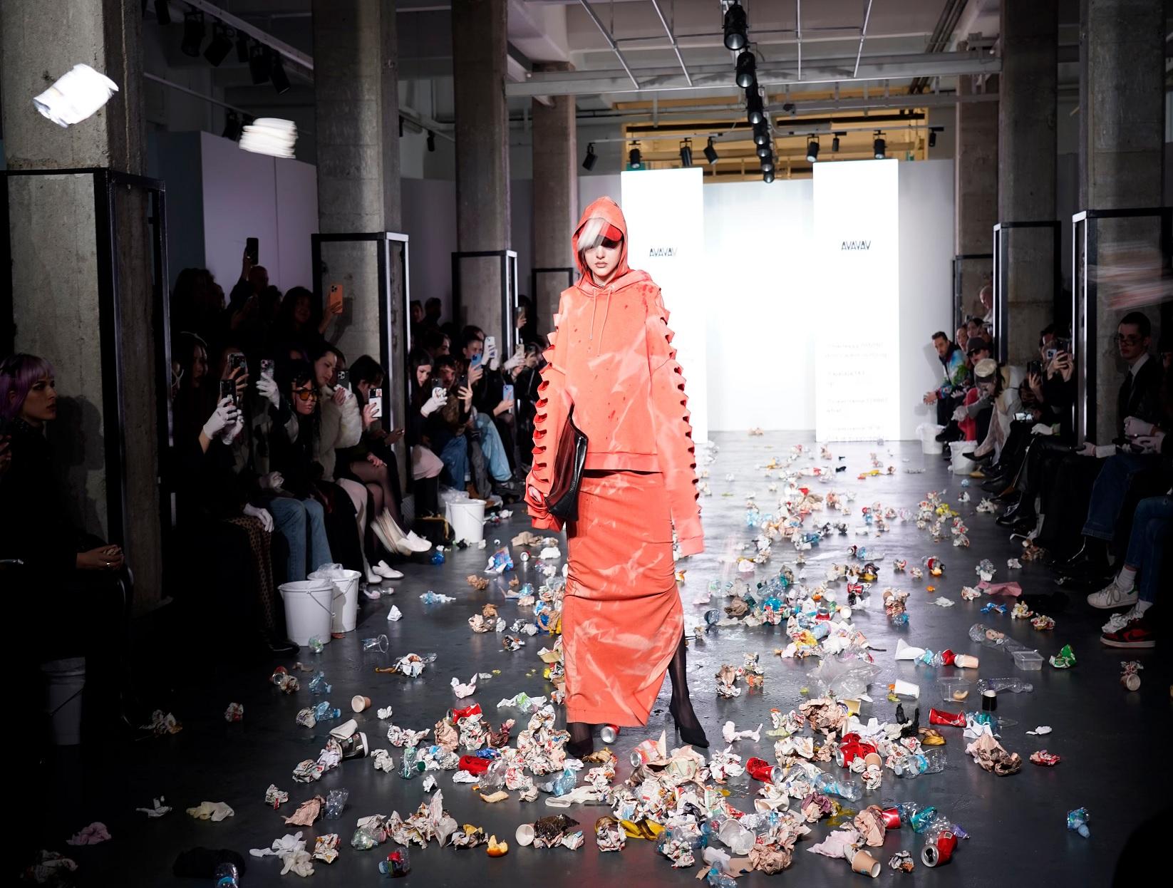 In A Strong Statement, This Brand Used Real Trash To Symbolize Online Hate At Milan Fashion Week