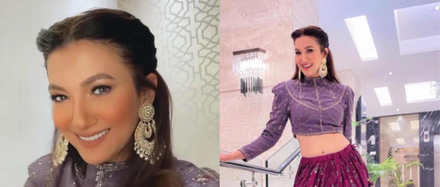 Dreamy AF! We Can&#8217;t Get Over Gauahar Khan&#8217;s Dainty Lehenga For BFF&#8217;s Sangeet