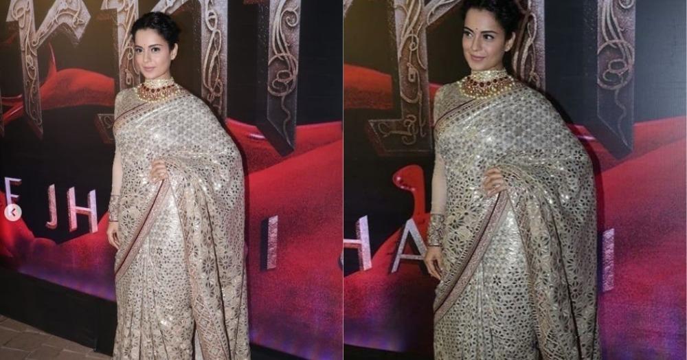 Kangana Ranaut&#8217;s Designer Saree Will Make You Reach For Tissues To Wipe Those *Happy Tears*
