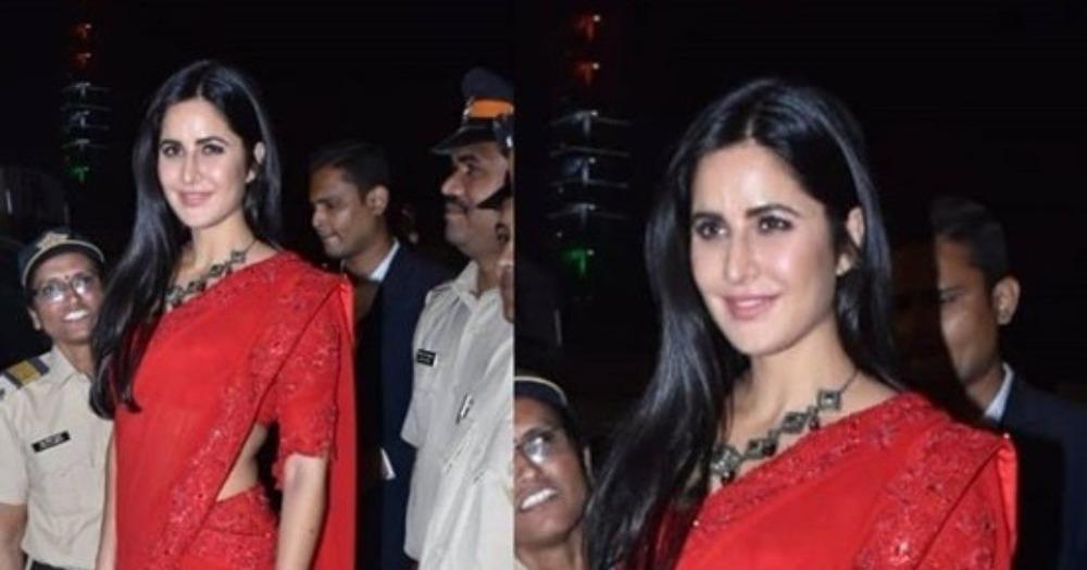 Katrina Kaif&#8217;s Red Hot Saree Is Playing Tricks On Us And We&#8217;re Enjoying It!