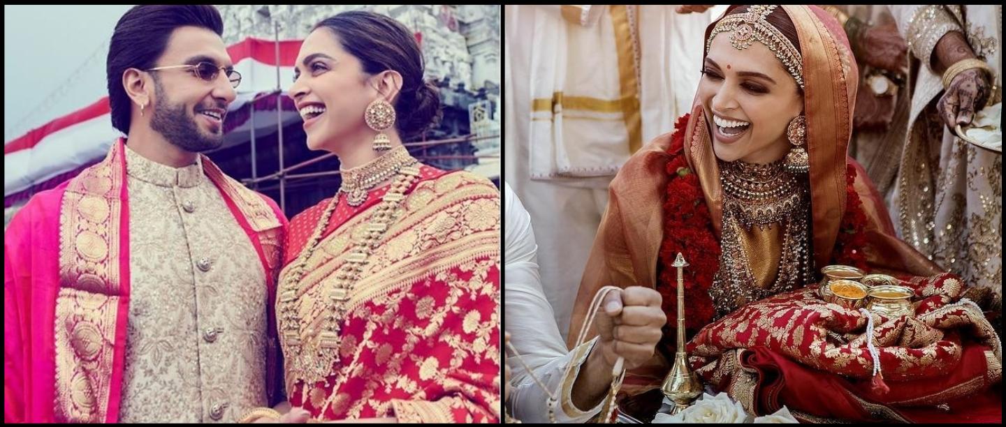 So Sweet: Deepika Wore The Same Saree Gifted By Ranveer&#8217;s Parents On Their Wedding!