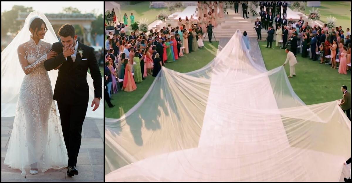 ALL PICS: Priyanka&#8217;s Bridal Gown Was A Naked Dress With A 75 Foot-Long Veil &amp; *Sob Sob*!