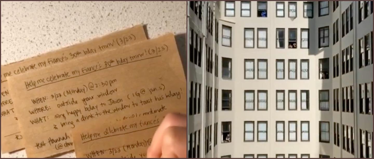 Woman Writes 76 Notes To Neighbours During Quarantine To Surprise Fiancé On His Birthday