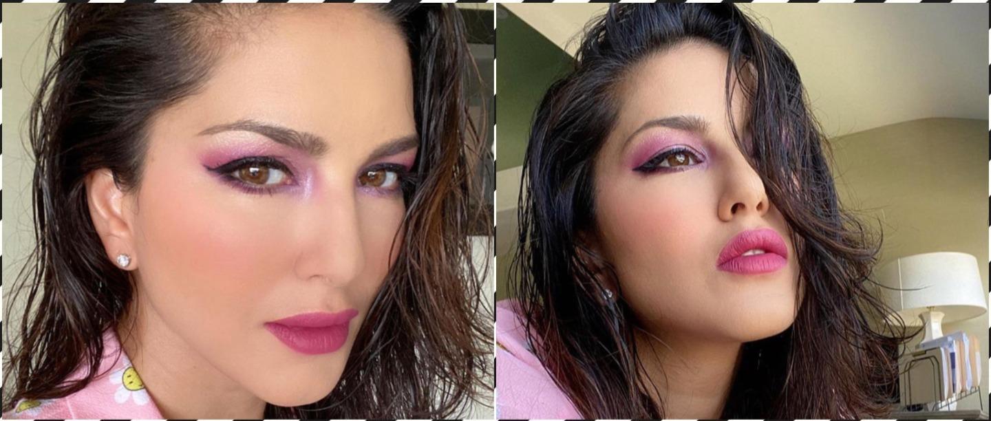 Get The Look: Sunny Leone&#8217;s All-Pink Monochrome Makeup Look
