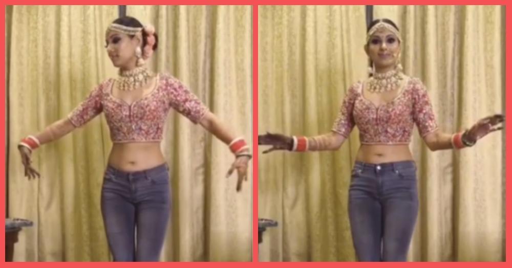 Dressed In A Choli &amp; A Pair Of Jeans, This Bride Is All Set To Go Viral With Her Bhangra Moves!