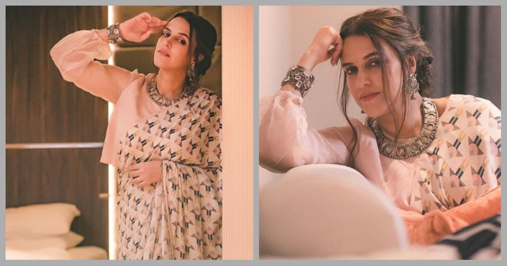 Newlywed Neha Dhupia Shows Us How To Look *Edgy* In A Saree!