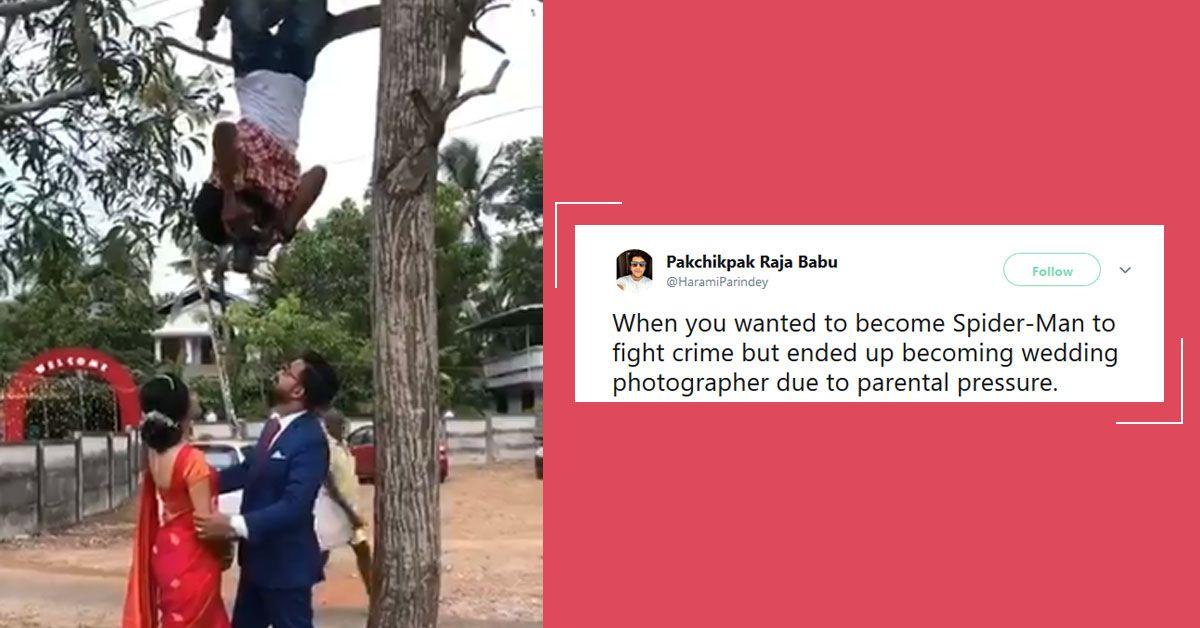 This Wedding Photographer Hung From A Tree For The Perfect Shot &amp; People Are Going Crazy!