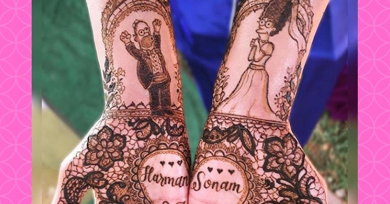 This Bride And Her Family Got *The Simpsons* Characters In Their Mehendi &amp; It&#8217;s Adorable!