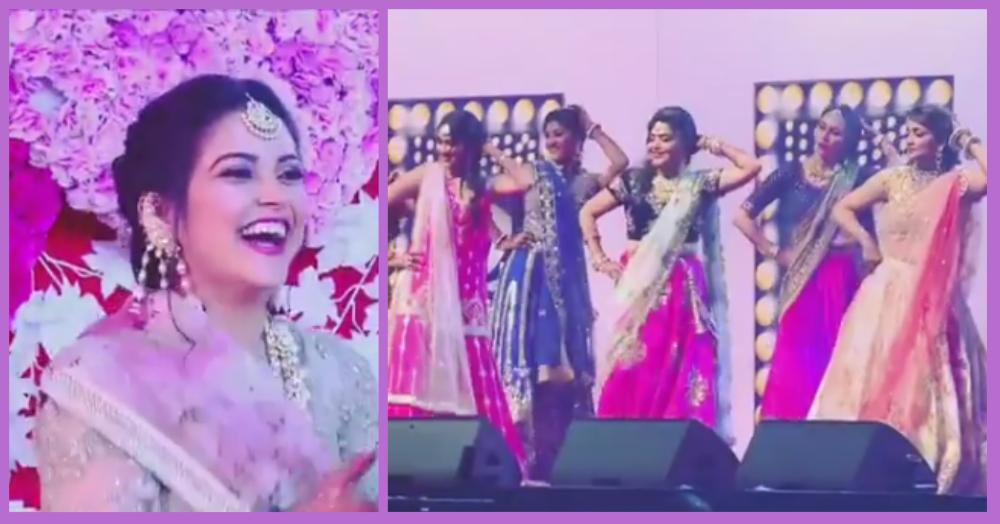 This Bride Got A Beautiful Surprise From Her Bhabhis &amp; Behnas On Her Sangeet Night!