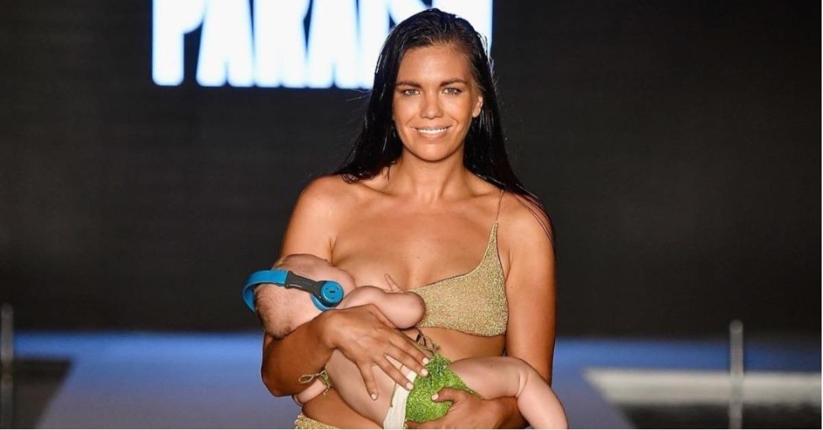 This Swimsuit Model Walked The Ramp While Breastfeeding Her Baby Girl