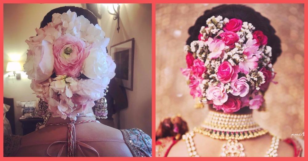 #JustLikeAnushka &#8211; 6 Brides Who Nailed The Floral Bouquet Hairdo!