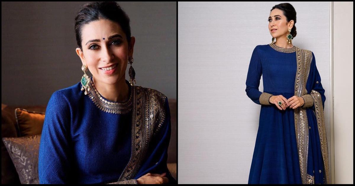 Karisma Gave Us A *Dil Toh Pagal Hai* Flashback Sabya Style In This Royal Blue Suit!
