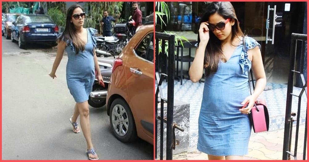 Bump Up Your Maternity Style Like Mira Kapoor With A Simple Denim Dress!
