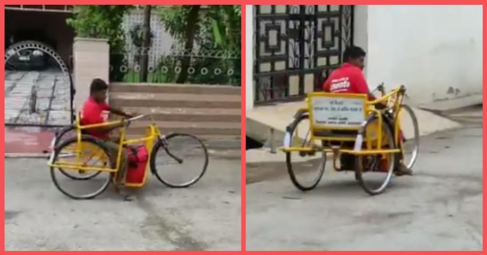Twitter Is Saluting This Specially-Abled Delivery Man Who Delivers Food On His Tricycle