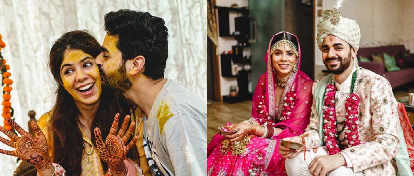 This Couple Exchanged Face Masks Along With Varmalas In The Cutest At-Home Wedding Ever