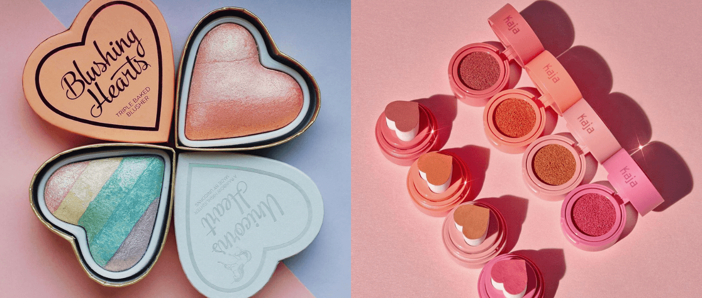 heart shaped makeup products