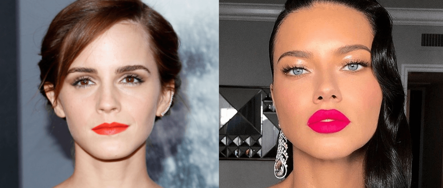 celebrities wearing neon lipsticks