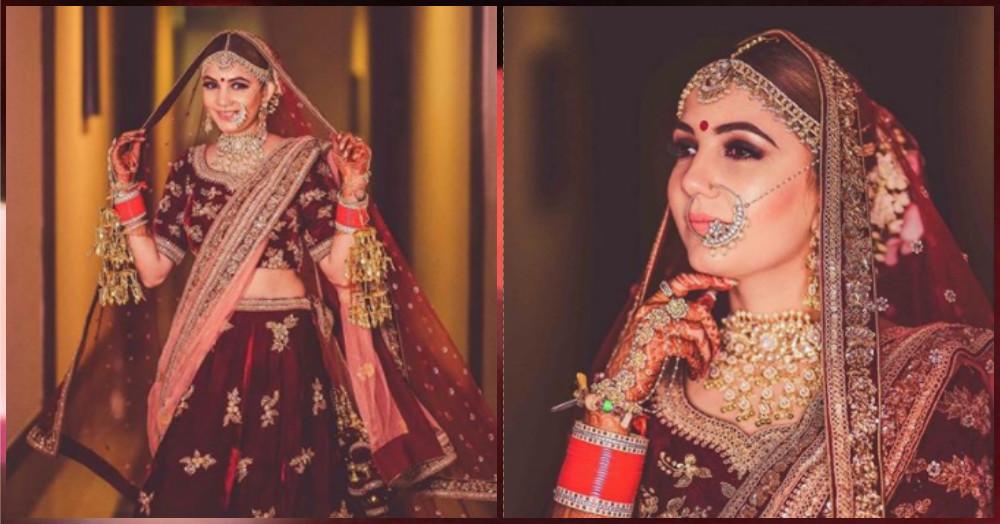 This Bride Set A New Trend By Getting Her Wedding Hashtag Embroidered On Her Lehenga!
