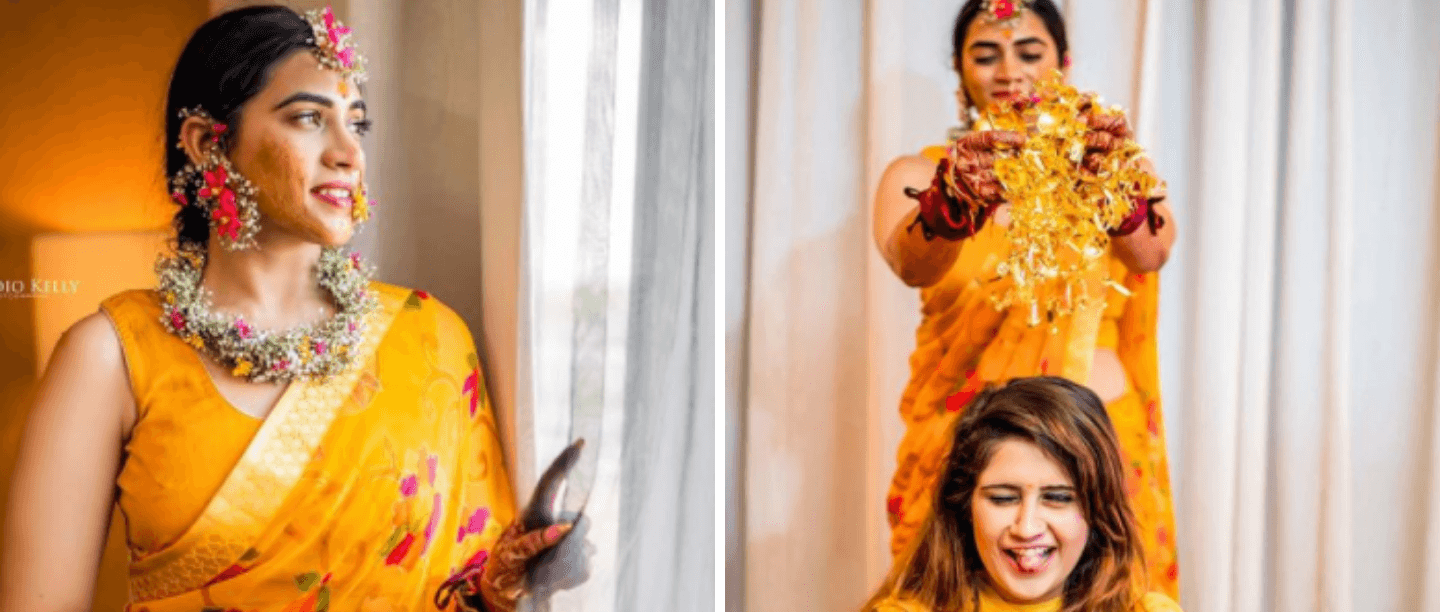Dressed In A Yellow Saree &amp; Baby’s Breath Jewellery, This Bride Is Winning Hearts
