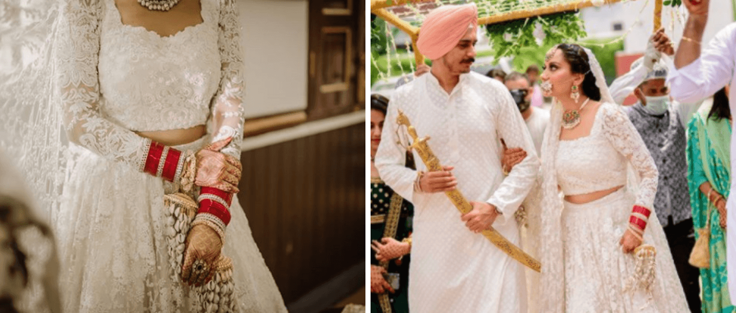 This Bride Wore A White Lehenga With Seashell Kaleeras For Her Shaadi &amp; We’re Floored!