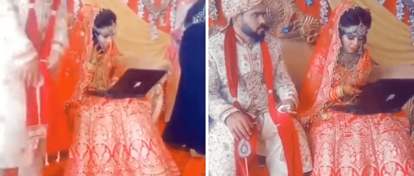 Bride’s Video Of Working From ‘Mandap’ Goes Viral, Netizens Call Her A Dedicated Employee