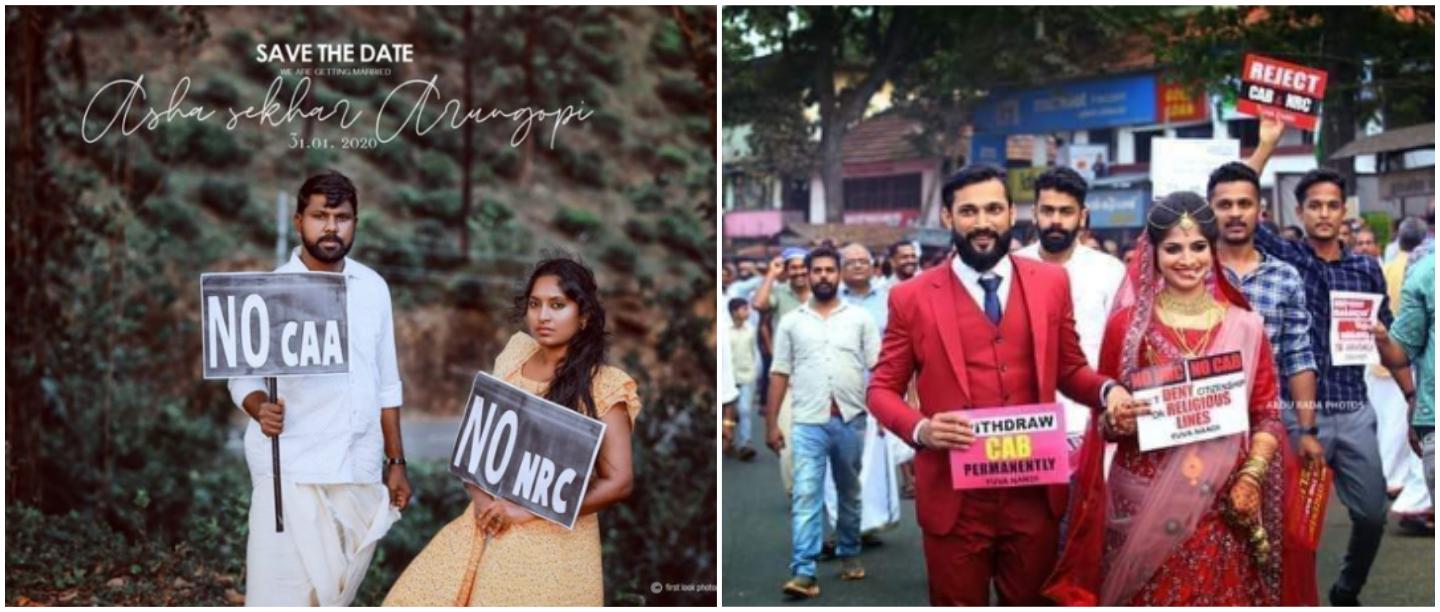 No CAA, No NRC: Couples Protest Against CAA During Their Wedding Photoshoot