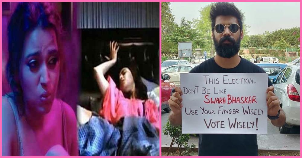Use Your Finger Well: Swara Bhasker Trolled For Masturbation Scene During Vote Campaign