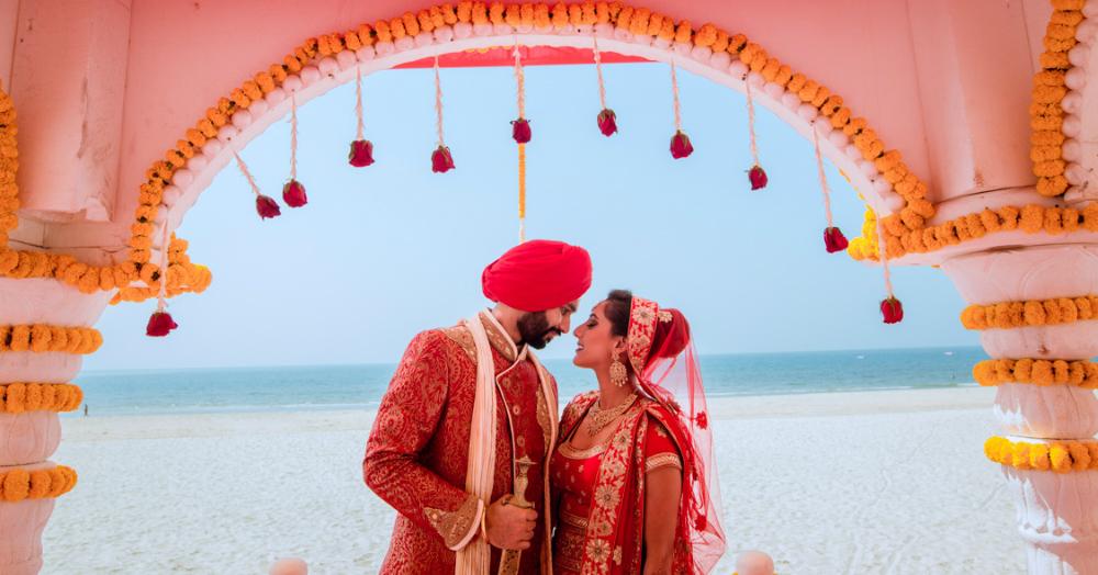 A *Beautiful* Beach Wedding With A Gorgeous Bride In Red&#8230; We LOVE!