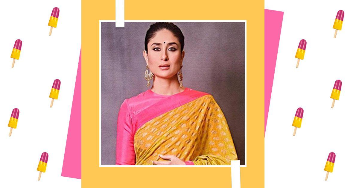 Bebo&#8217;s New Saree Reminds Us Of Mother Dairy&#8217;s Mango-Raspberry Licklolly &amp; It&#8217;s Delicious!