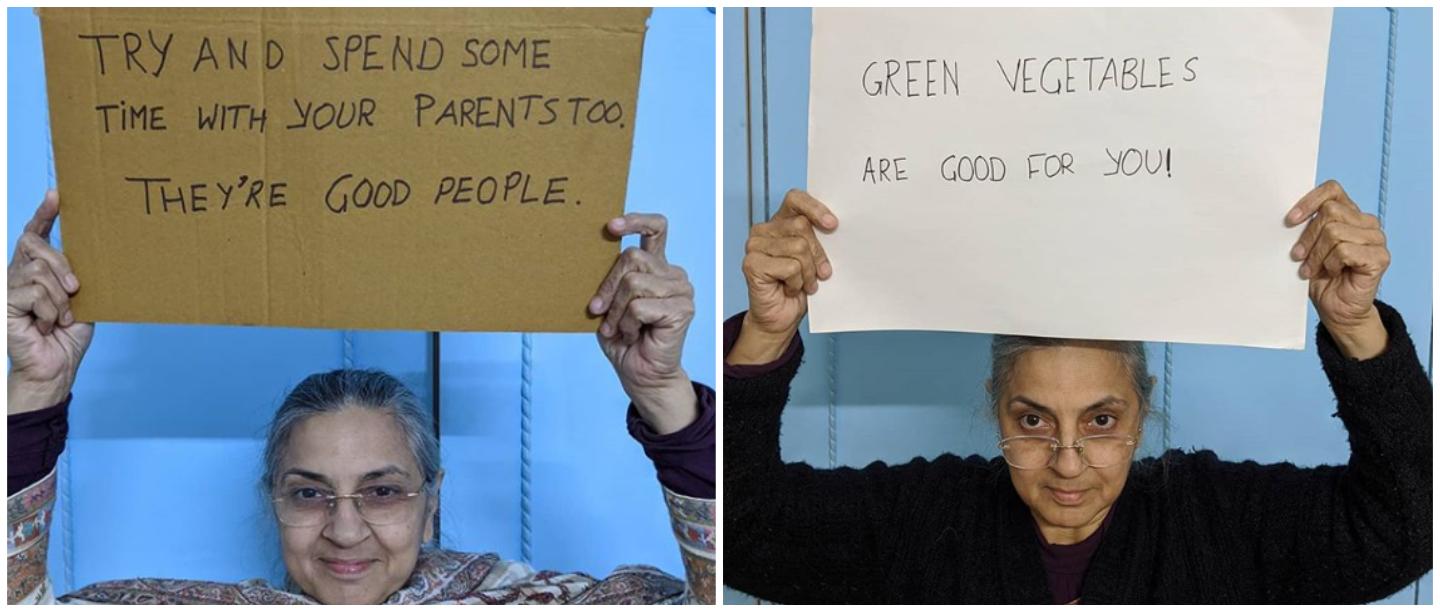Desi Mom With Sign Gives You All The Gyaan You Do (Or Don’t) Need