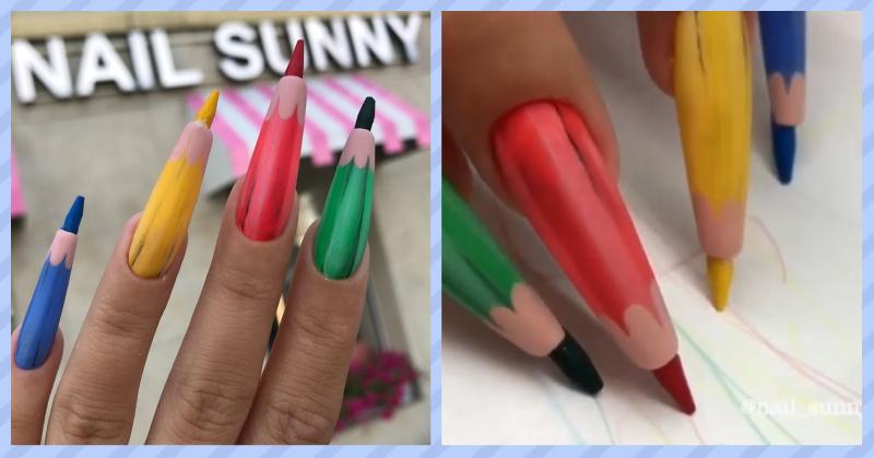 You Won’t Be Able To Look Away From These *Weird* Colour Pencil Nails!