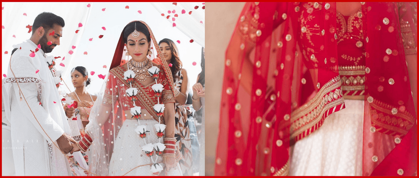 An Indian Bride Ditched Red &amp; Wore A Unique White Sabyasachi Lehenga On Her Wedding Day!