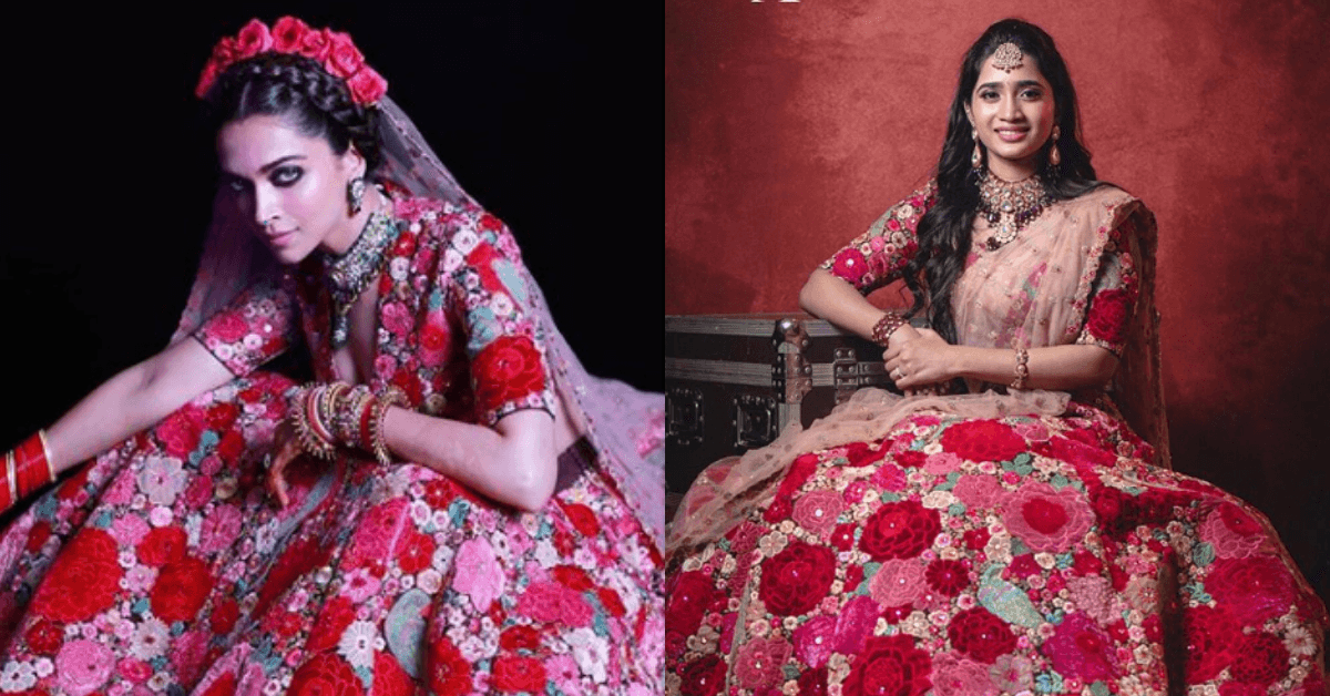 This Bride Was Twinning With Deepika Padukone &amp; We Love The Floral Lehenga Even More Now!