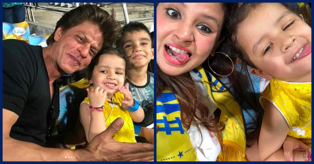 SRK Chilled With Dhoni&#8217;s Daughter Ziva &amp; It Became The Highlight Of The Match!