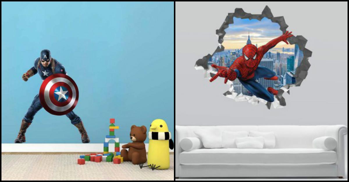 With Great Superheroes, Come Cool Wallpaper: Wall Decals For The Superfan In You!