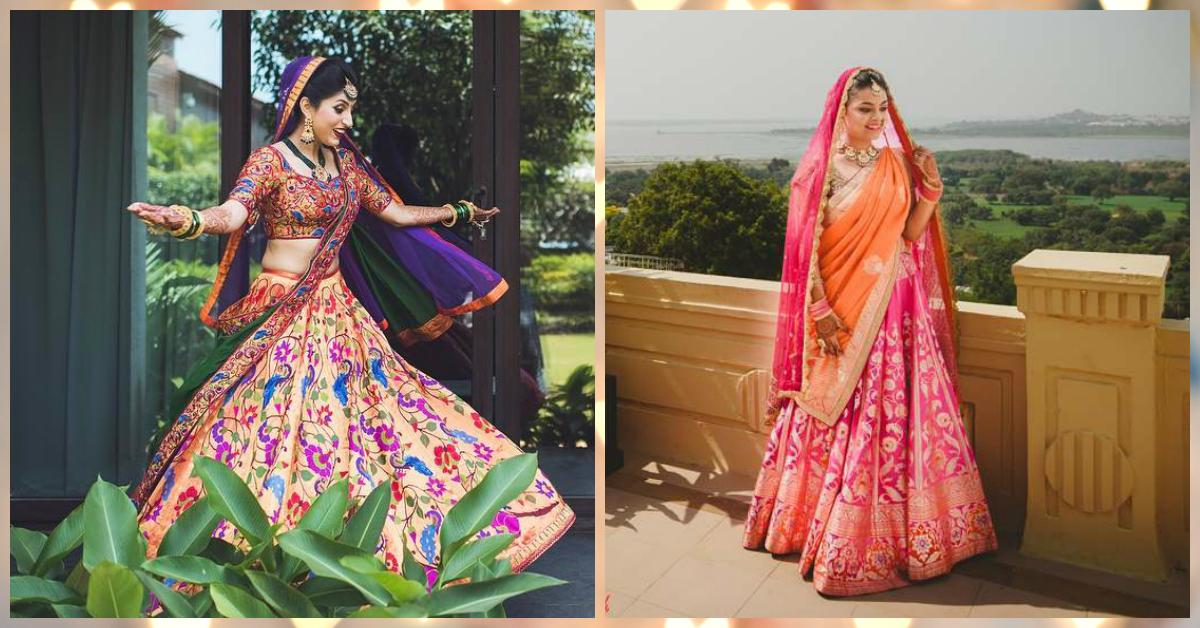10 Brides Who Wore *Stunning* But Not-Too-Heavy Lehengas!