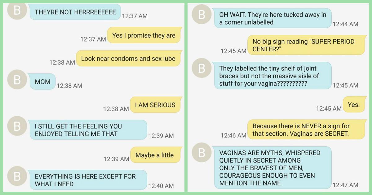 This Mom &amp; Her Daughter&#8217;s Texts About Tampons Are Just TOO Funny