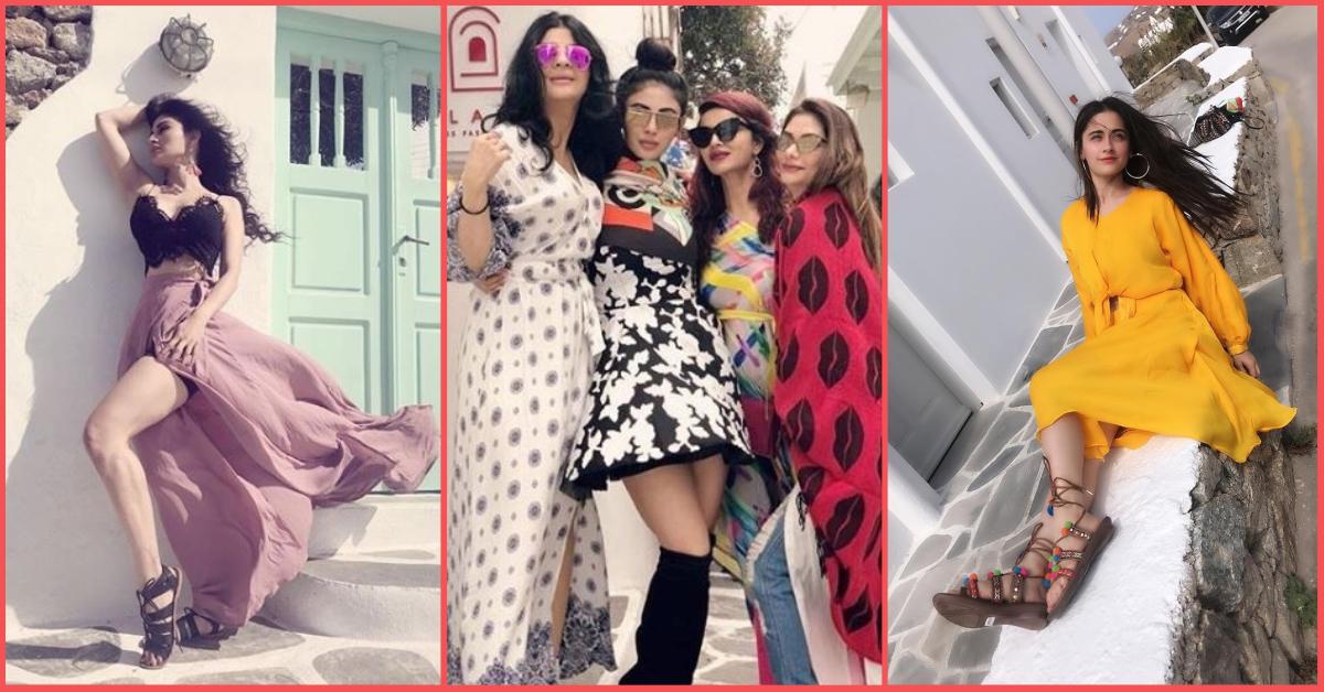 Pics: TV&#8217;s Fave BFFs Mouni &amp; Sanjeeda Are Giving Us SATC Feels From Their Stylish Greece Vacay
