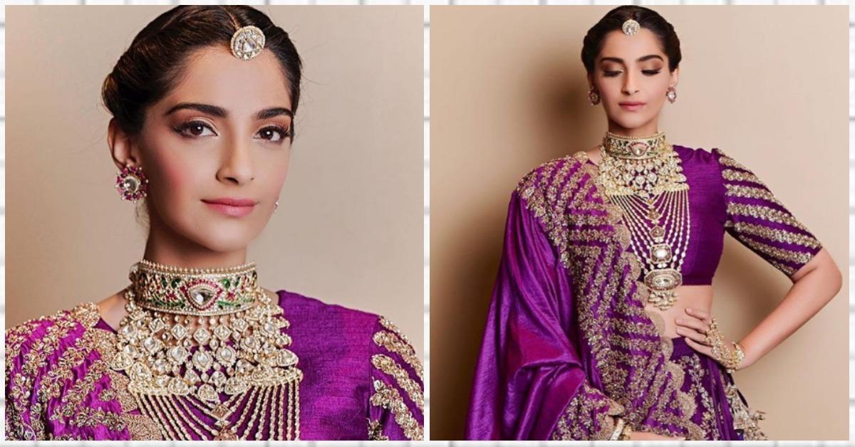 Sonam Looks Pretty In A Purple Lehenga But It’s Anand’s Cutsey Gesture That Has Us Gushing!