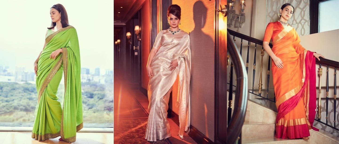 Retro Queen: Kangana Ranaut Just Gave Us Three Standout Saree Looks &amp; Here&#8217;s Our Fave From The Lot