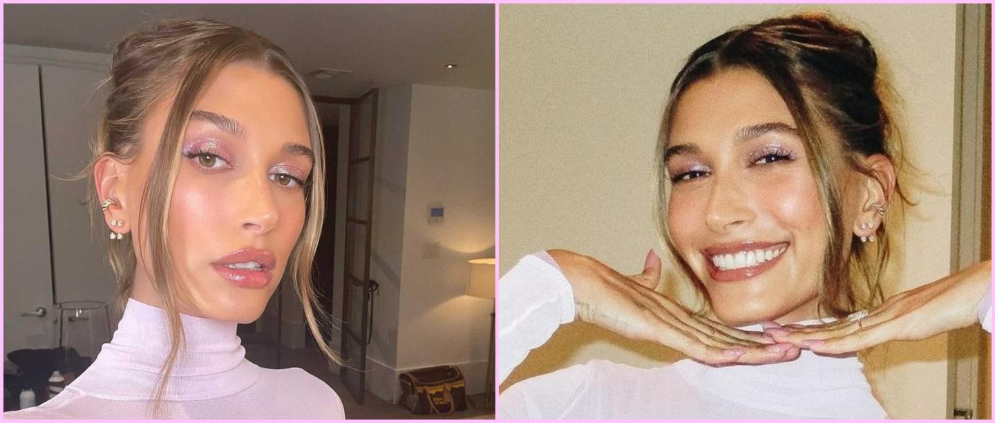 Hailey Bieber Makes A Case For Glossy Lids &amp; Lips &amp; We&#8217;re Totes Obsessed