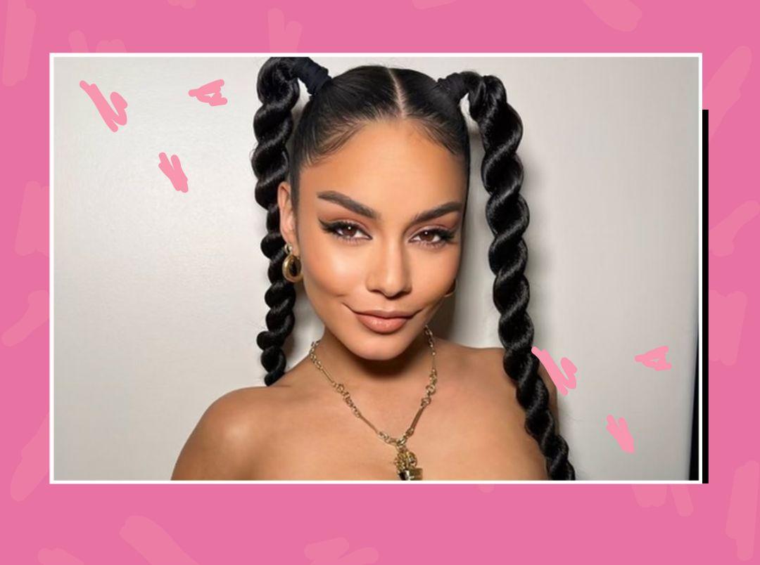 Vanessa Hudgens Is Bringing Back The ’90s Twisted Pigtails Hair Trend &amp; We Want In On It Too