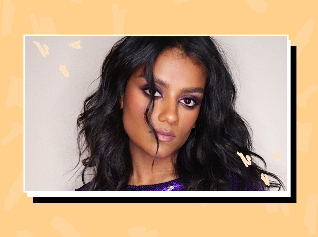 Simone Ashley&#8217;s Monochrome Makeup Proves That Purple Is The New Pink For Dusky Skin